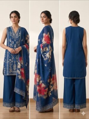 Premium Lawn Collection blue printed lawn suit for women with free home delivery in Pakistan