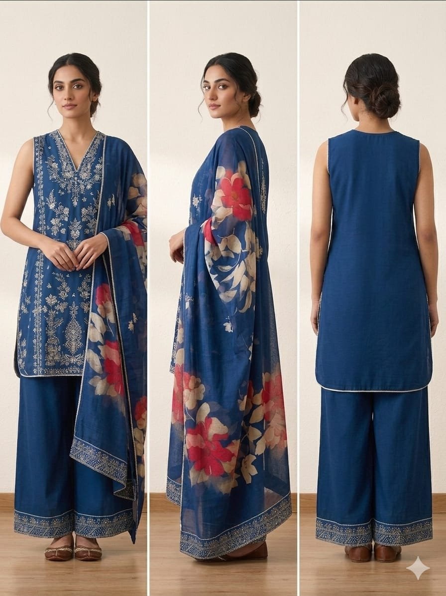 Premium Quality Lawn suit-blue printed dress Premium Lawn Collection blue printed lawn suit for women with free home delivery in Pakistan