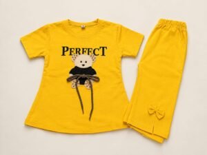 Baby Girl Mustard Yellow PERFECT Teddy 2PC Set